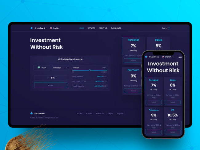 Адаптивная верстка сайта CryptoBoard